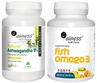 Sada Aliness Ashwagandha 9% + Fish Omega 3 FORTE Podpora mozgu Cirkulácia