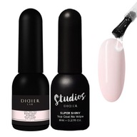 DIDIER LAB ZESTAW 2x BAZA KAUCZKOWA MILKY PINK + TOP COAT SUPER SHINY