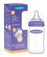 LANSINOH Butelka SZKLANA 160ml + Smoczek S Natural Wave