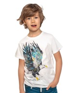 T-shirt chłopięcy Koszulka dziecięca 140 Bawełniana Biała Orzeł Endo