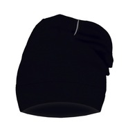 Elastyczna, podwójna czapka, bawełna, czarna, r. XL (50-58) jesień, wiosna