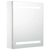Kúpeľňová skrinka so zrkadlom a LED, 50 x 13,5 x 60