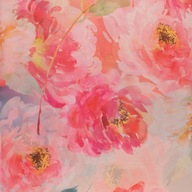 Tkanina szyfon wzór kwiaty kolor różowy