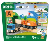 KOLEJKA BRIO WORLD ZESTAW STARTOWY Z DŹWIGIEM CIĘŻARÓWKA DREWNIANA 33878