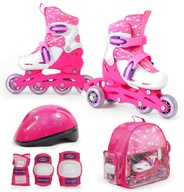 SMJ COMBO PINK Wrotko-rolki ochraniacze kask 26-29