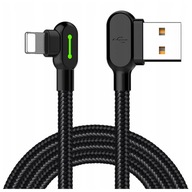 MCDODO KABEL KĄTOWY 90° LIGHTNING DWUSTRONNY DO IPHONE 11 12 13 14 LED 0,5M