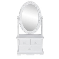 Toaletný stolík s otočným oválnym MDF zrkadlom