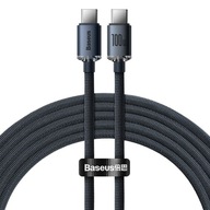Baseus kabel USB-C do USB-C 100W 2m Crystal Shine czarny w oplocie mocny