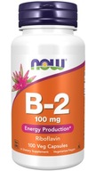 NOW Foods Vitamín VITAMIN B2 B-2 Riboflavin 100mg RIBOFLAVINA 100 kaps