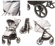 WÓZEK SPACEROWY OBSZERNE SIEDZISKO STINGER PRO MELANGE LIGHT GREY 4 BABY