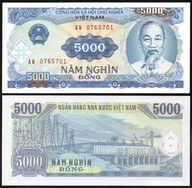 $ Wietnam 5000 DONG P-108 UNC 1991