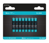 Baterie Alkaliczne AAA LR03 komplet 8szt Jakość Sklep Vivanco W-wa
