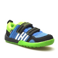 Detské športové poltopánky adidas na suchý zips 3XC-6324-B čierne/zelené 25