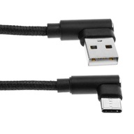 Kabel kątowy Nylon USB-C 3.1 do USB 2.0 25cm LEWY