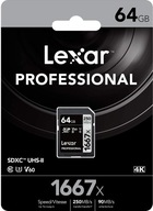 Karta Lexar SDXC 64GB Professional 1667x UHS-II U3