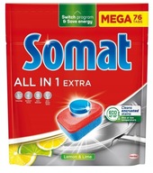 Somat All in 1 Extra tablety do umývačky riadu Lemon & Lime, 76 ks