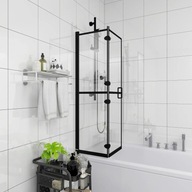 vidaXL Składana kabina prysznicowa, ESG, 120x140 cm, czarna, 150820