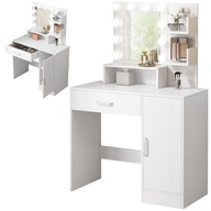 KOZMETIKAI SMINK FÉSÜLKÖDŐASZTAL LED TÜKÖRREL MODERN GLAMOUR LOFT