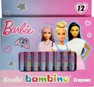 Kredki świecowe Bambino 12 szt. Barbie