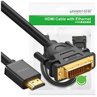 UGREEN DWUKIERUNKOWY KABEL PRZEWÓD WYTRZYMAŁY DŁUGI HDMI - DVI 2M CZARNY