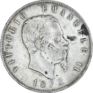 Moneta, Włochy, Vittorio Emanuele II, 5 Lire, 1872