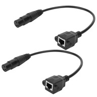 2ks xlr na rj45 samica adaptér 3pin audio video konektory káblový prevodník