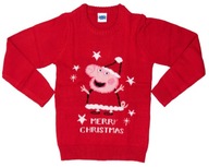 Świąteczny sweter dla dziewczynki Świnka Peppa 128