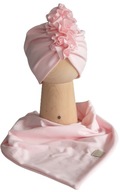 Zestaw Czapka Turban + Chusta Róż 52-55cm Zima