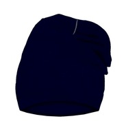 Elastyczna podwójna czapka, bawełna, ciemny granat, r. M (40-48) ekoubranka