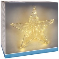 Vianočná hviezda svietiaca dekorácia zlatá svetelná ozdoba na batérie 30cm