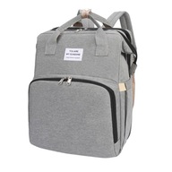 Veľký multifunkčný batoh / taška pre mamičku s funkciou spania - sivá