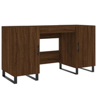 vidaXL Písací stôl, hnedý dub, 140x50x75 cm, materiál drevo