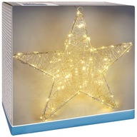 Vianočná hviezda svietiaca dekorácia ozdoba zlatá svetelná na batérie 40cm