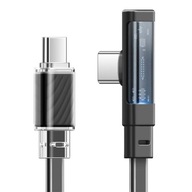Kabel kątowy Mcdodo CA-3453 USB-C / USB-C, 1.8m z LED (czarny)