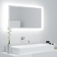 Kúpeľňové LED zrkadlo vysoký lesk biele 80x8,5x37 cm