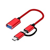 Kabel adapterowy OTG typu C Micro na USB 2 w 1, ła