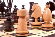 Drevený šach vykladaný mosadzou - Originál
