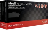 MERCATOR MEDICAL IDEALL NITRILE MOTO RĘKAWICE NITRYLOWE CZARNE L 100 SZT