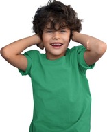 ZIELONA koszulka dziecięca bawełniana LUX krótki rękaw 5-6 lat 116-122 cm