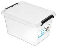 Pojemnik Plastikowy Przeźroczysty z Pokrywą 2L Pudełko Pudło Organizer