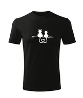 Koszulka T-shirt dziecięca K230 KOTKI SERCE czarna rozm 110