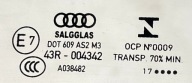 AUDI TT III 8S CABRIO tetö ABLAK hátso far 2017
