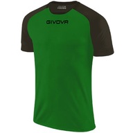 Koszulka Givova Capo MC MAC03 1310 zielono-czarna R. 3XS
