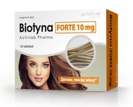 Biotyna FORTE 10mg 30 tabl Skóra, Włosy, Paznokcie