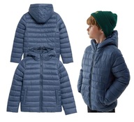 4F Detská páperová bunda s kapucňou modrá veľkosť 122 cm