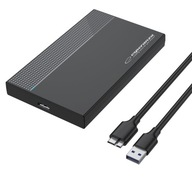 OBUDOWA KIESZEŃ ZEWNĘTRZNA DLA DYSKU HDD/SSD SATA III 2.5" USB 3.2 DO 6TB