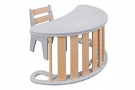 Súprava Hojdačka Montessori +doska / stolík + stolička 3v1 sada šedá KIDS