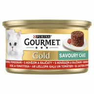 Purina Gourmet Gold Savoury Cake Karma dla kotów z wołowiną i pomidorem 85g