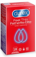 DUREX FEEL THIN FETHERLITE ELITE PREZERWATYWY cienkie przezroczyste 18 szt.