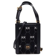 PINKO - Kabelka na telefón Box Micro Vertical Nero/Bianco